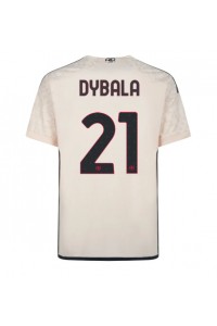 AS Roma Paulo Dybala #21 Jalkapallovaatteet Vieraspaita 2023-24 Lyhythihainen